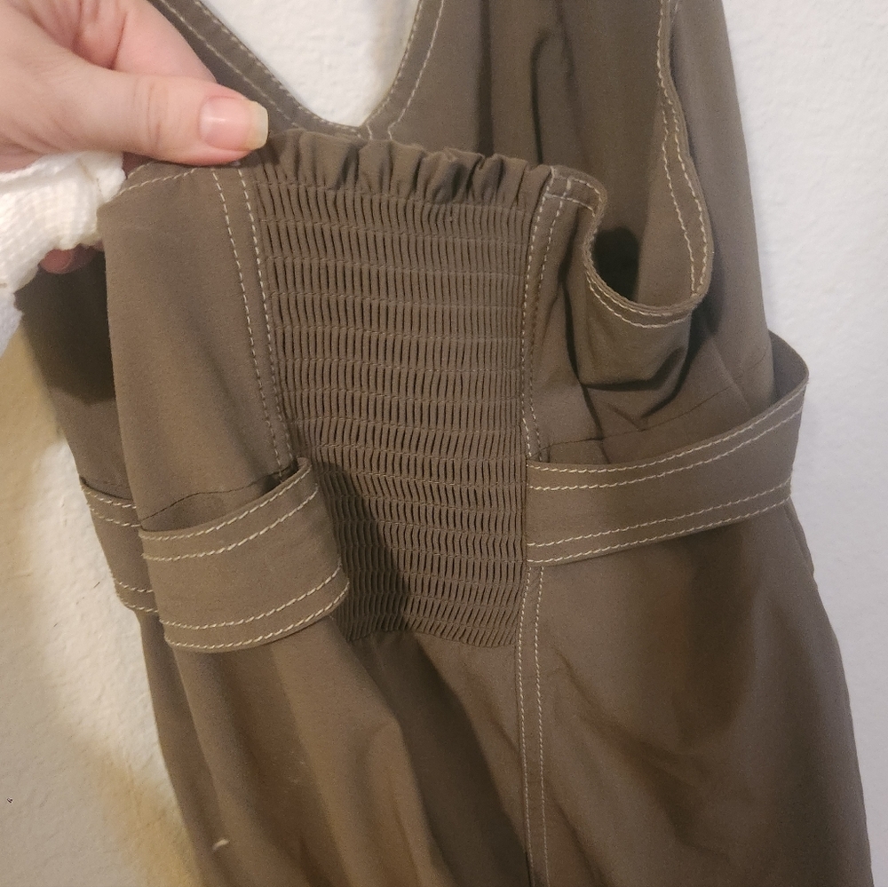 Athleta Olive Green Halter Dress | Athletic Swim Material | Size Small (4-6) - Picture 3 of 6